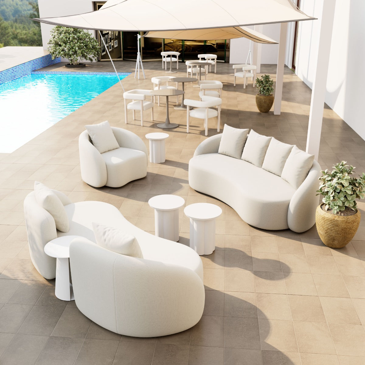 Sunny Isles Loveseat Beige - Stylish & Comfortable Loveseat with a Neutral Beige Upholstery for a Relaxing, Modern Vibe