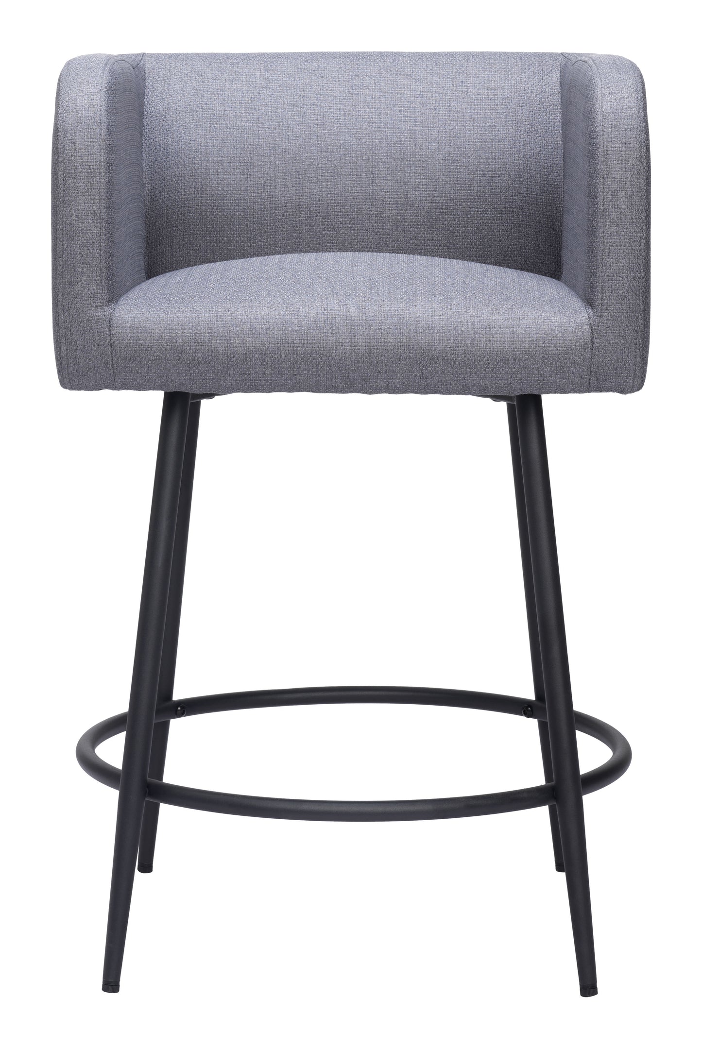 Horbat Counter Stool Set of 2 - Gray Stylish and Comfortable Upholstered Stools for Modern Kitchens and Dining Areas