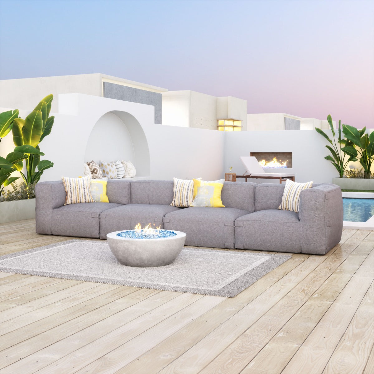 Luanda Middle Chair Gray - Contemporary & Comfortable Middle Chair with a Chic Gray Upholstery, Perfect for Modular Seating Arrangements