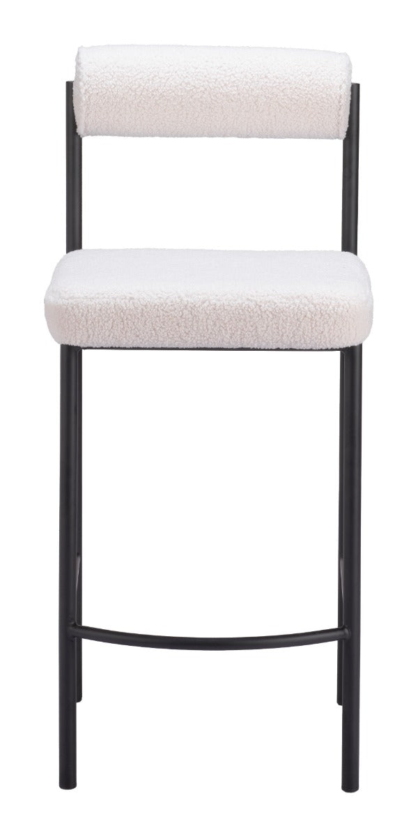 Livorno Counter Stool Set of 2 - Ivory Elegant and Comfortable Counter Stools for Contemporary Kitchens and Dining Spaces