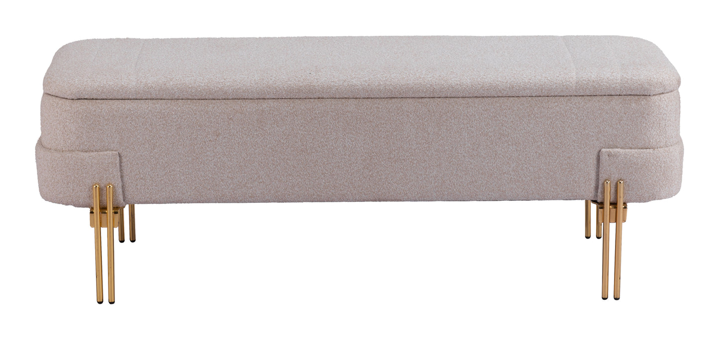 Lebreton Storage Bench - Oatmeal Beige Stylish and Functional Bench with Storage for Cozy Living Spaces