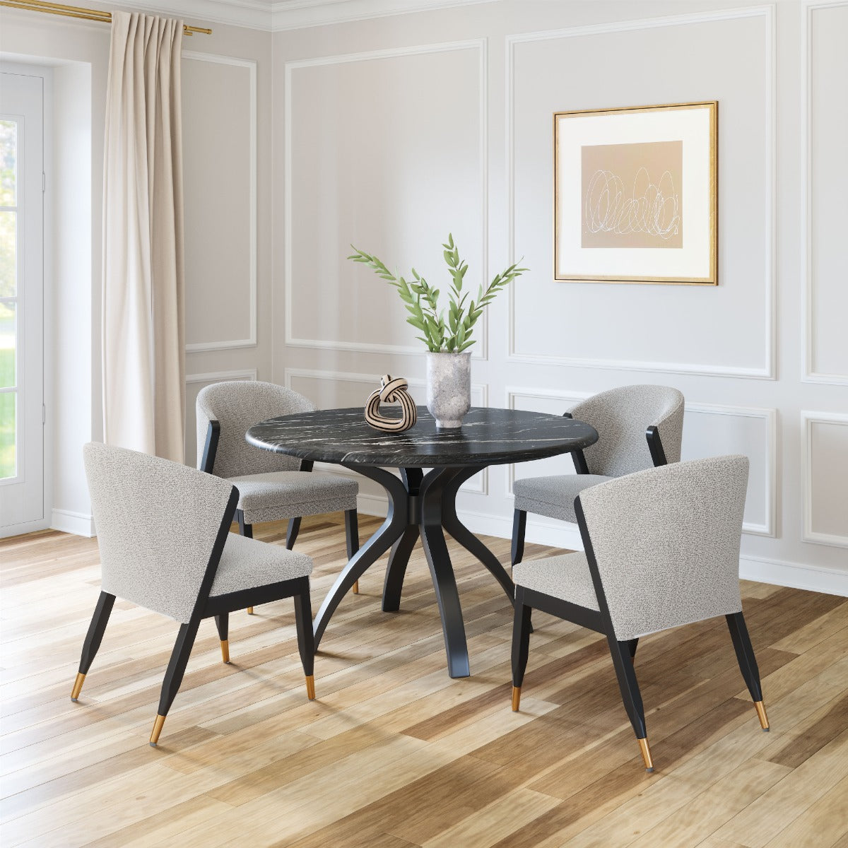 Pula Dining Chair - Misty Gray Modern and Comfortable Upholstered Chair for Stylish Dining Rooms