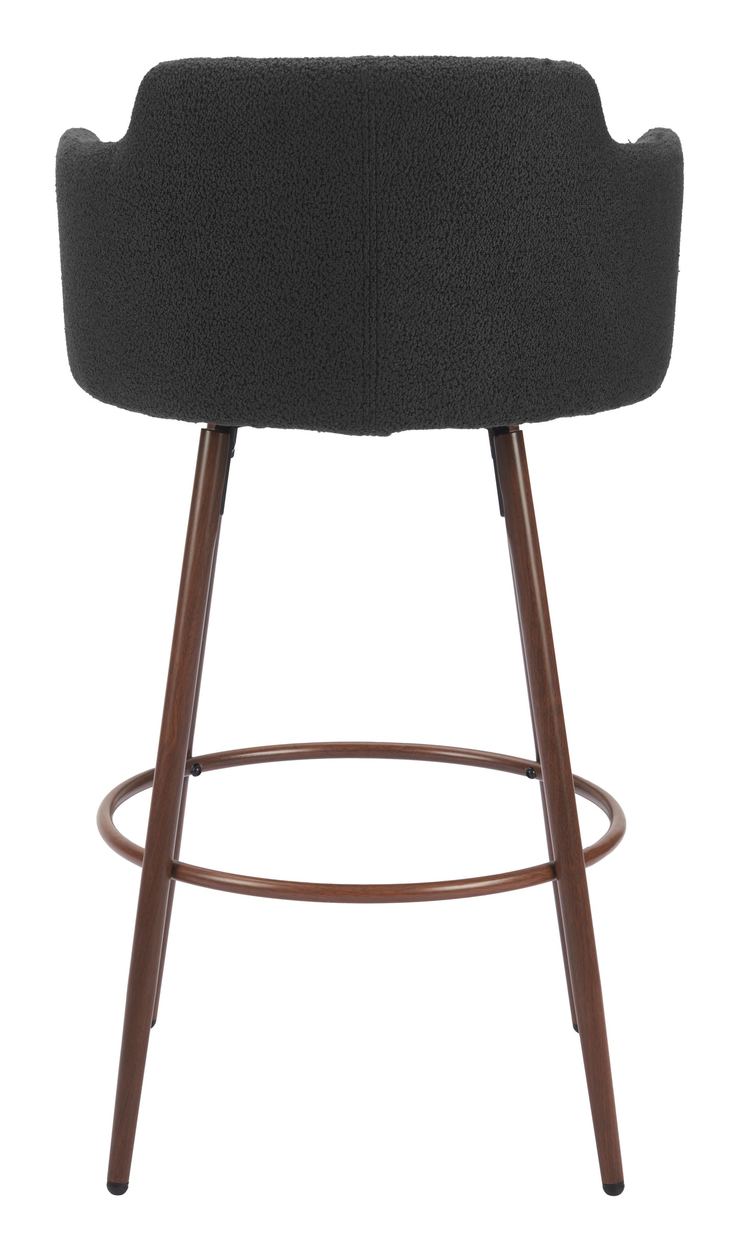 Kono Swivel Barstool (Set of 2) Black & Walnut - Sleek & Comfortable Barstools with Black Upholstery and Walnut Wood Details for a Contemporary, Stylish Touch