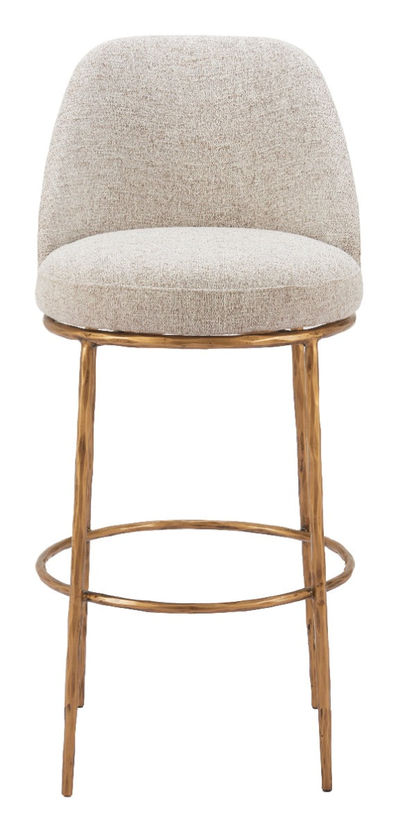 Nordhavn Swivel Barstool Beige & Gold β Chic Beige & Gold Swivel Barstool for Modern Kitchens or Bars