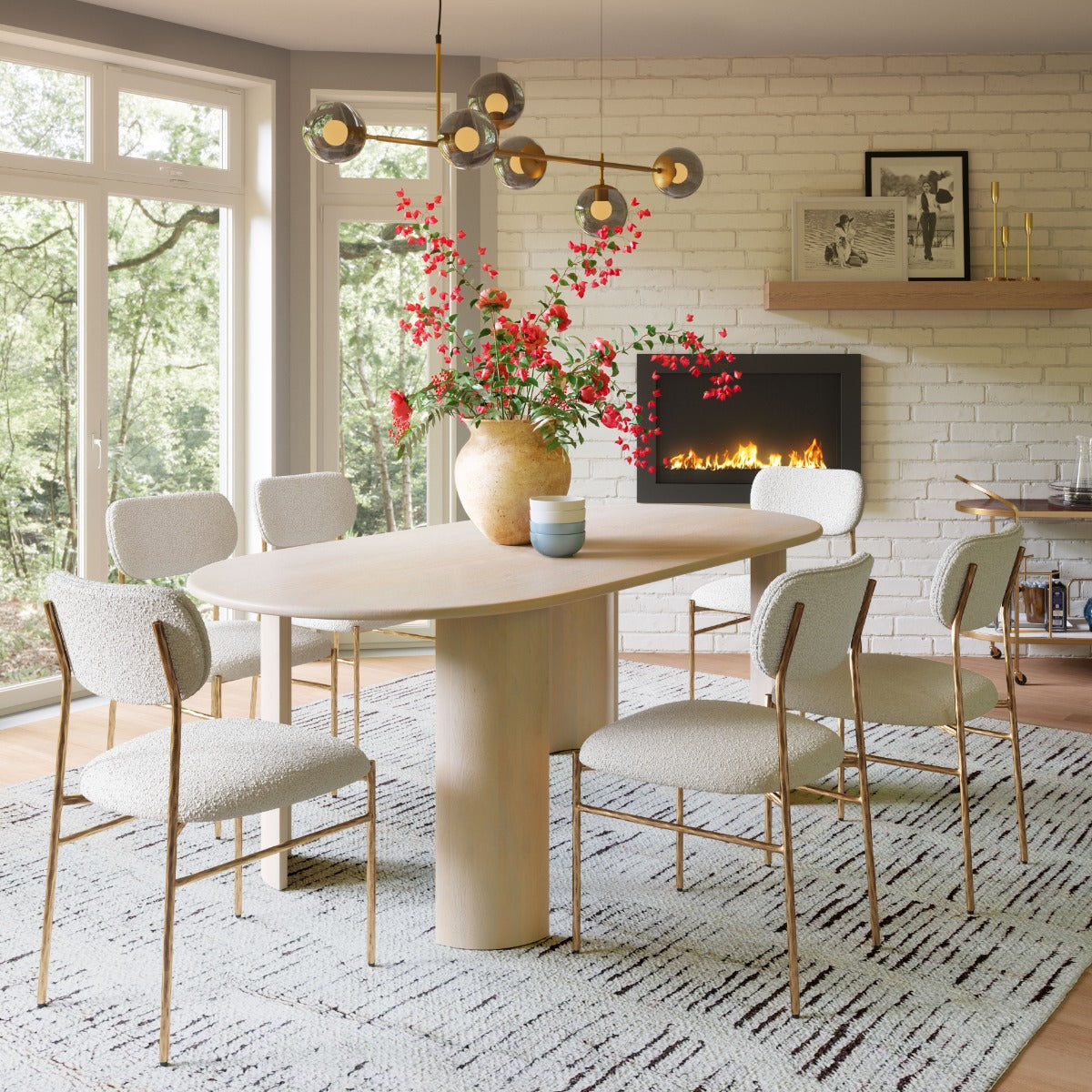 Sydhavnen Dining Chair Cream & Gold β Elegant Cream & Gold Dining Chair for Modern Dining Spaces
