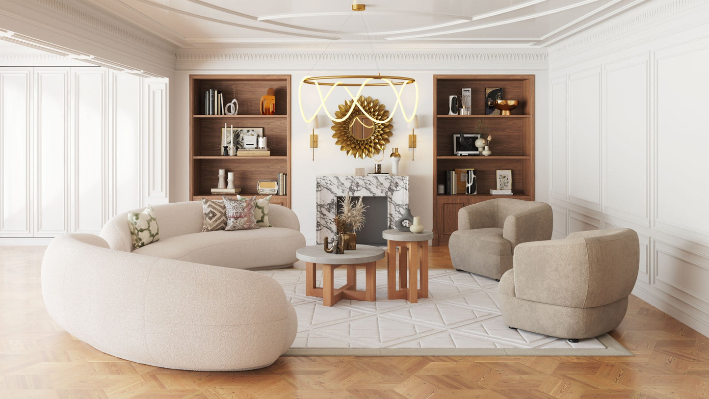 Bekker Accent Chair - Golden Beige Chic and Comfortable Upholstered Chair for Stylish Living Rooms