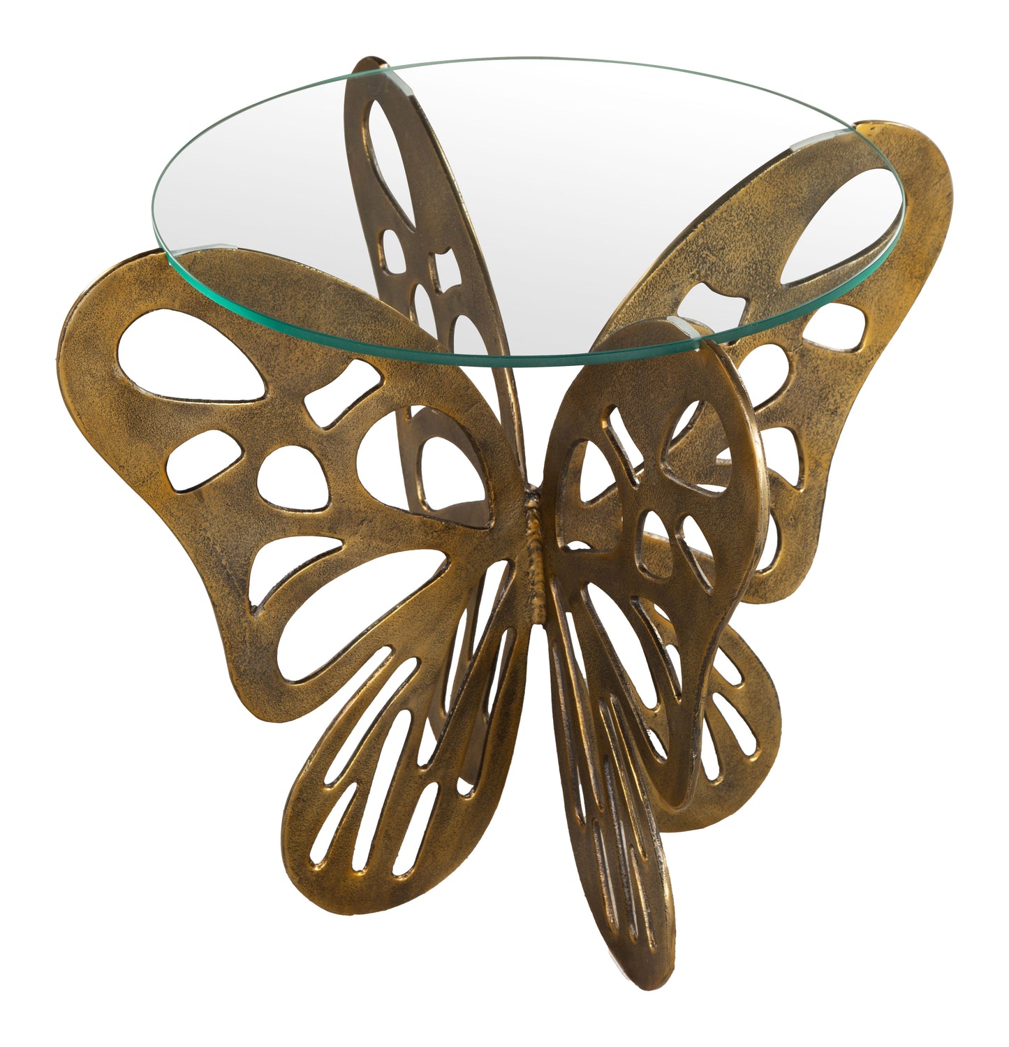 Motyl Accent Table Gold β Luxurious and Elegant Gold Accent Table for Living Room or Bedroom Decor