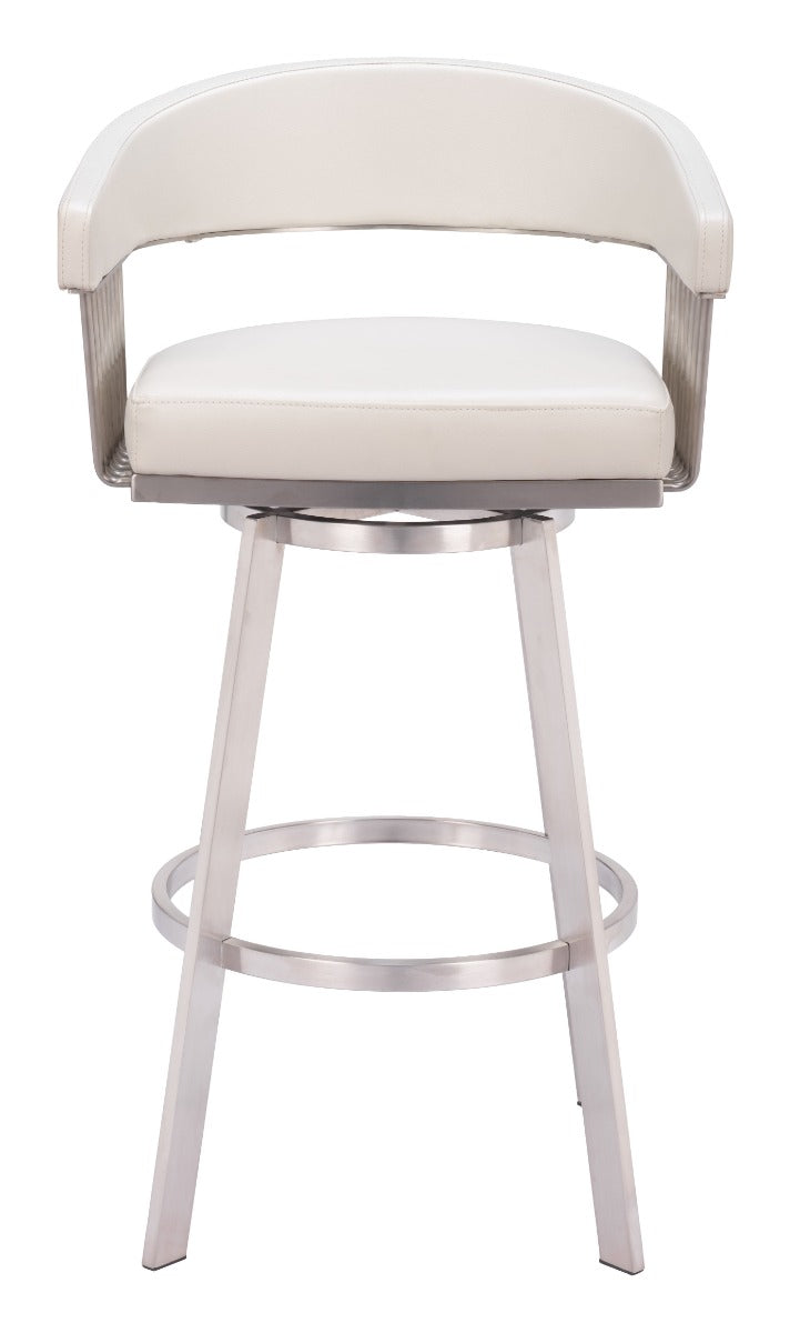 Bantry Swivel Barstool - White Stylish and Comfortable Swivel Barstool for Modern Kitchens and Bars