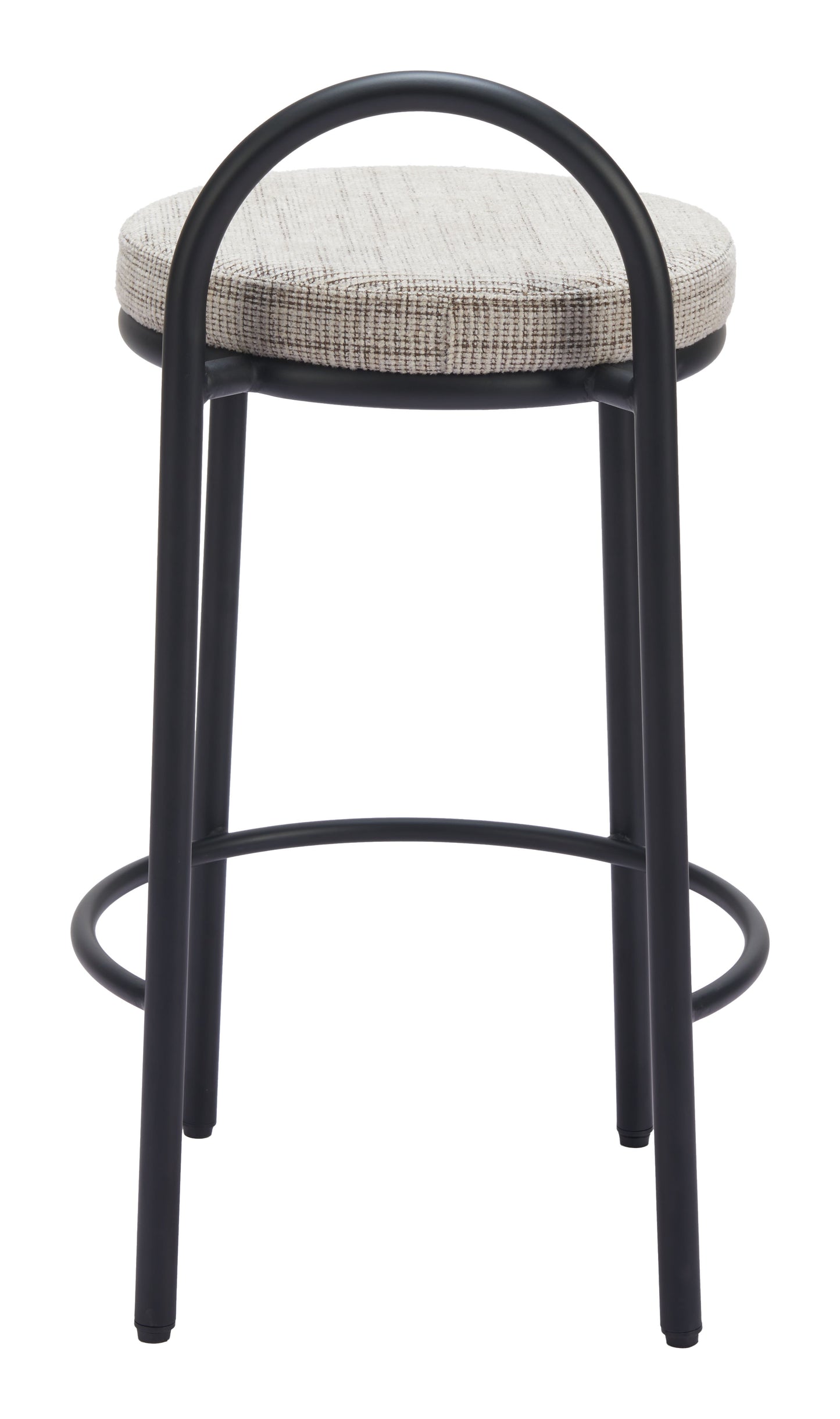 Sisal Counter Stool Set of 2 - Beige Tweed Stylish Upholstered Stools for Modern Kitchens and Dining Areas