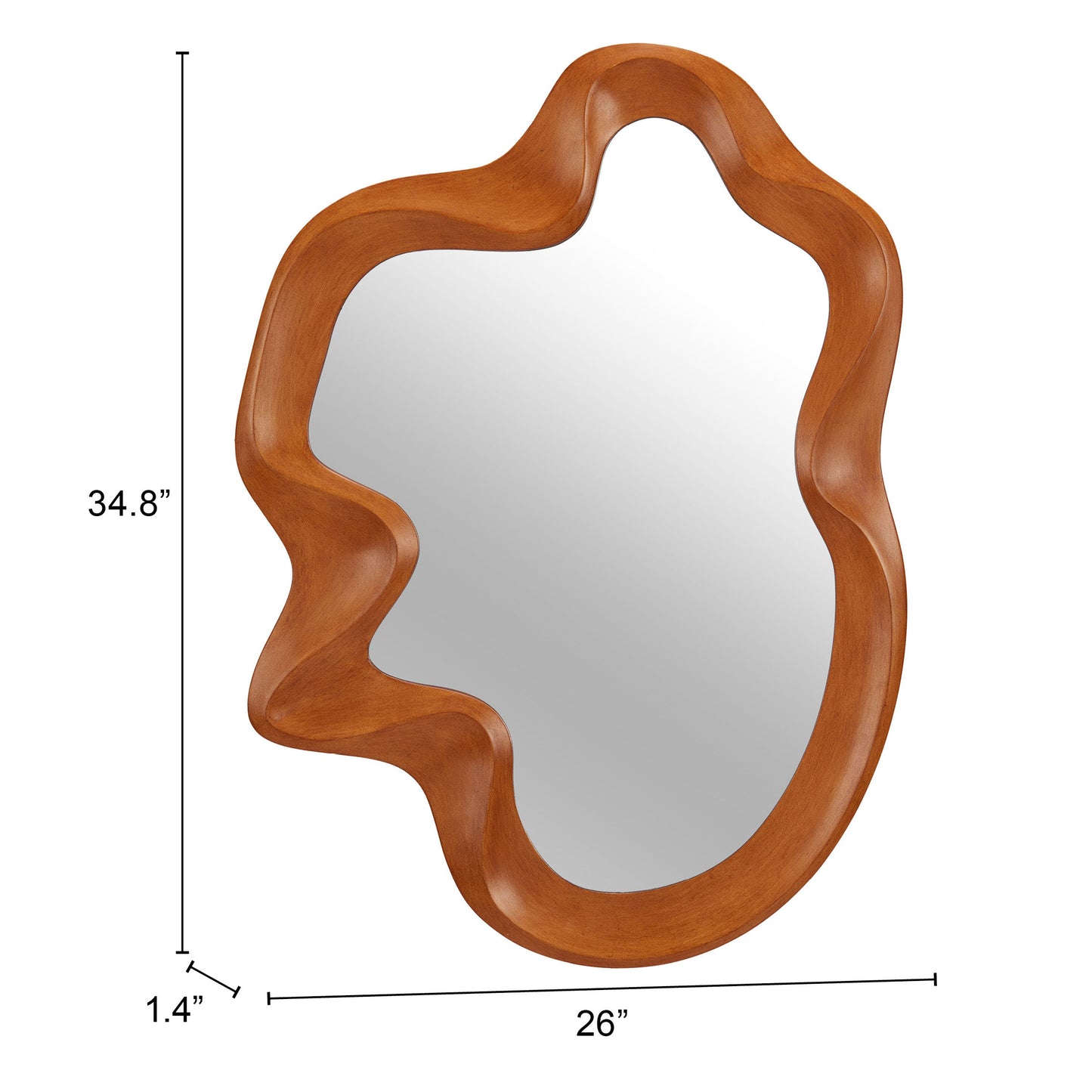 Foz Mirror Brown β Elegant and Contemporary Brown Mirror for Living Room or Entryway Decor
