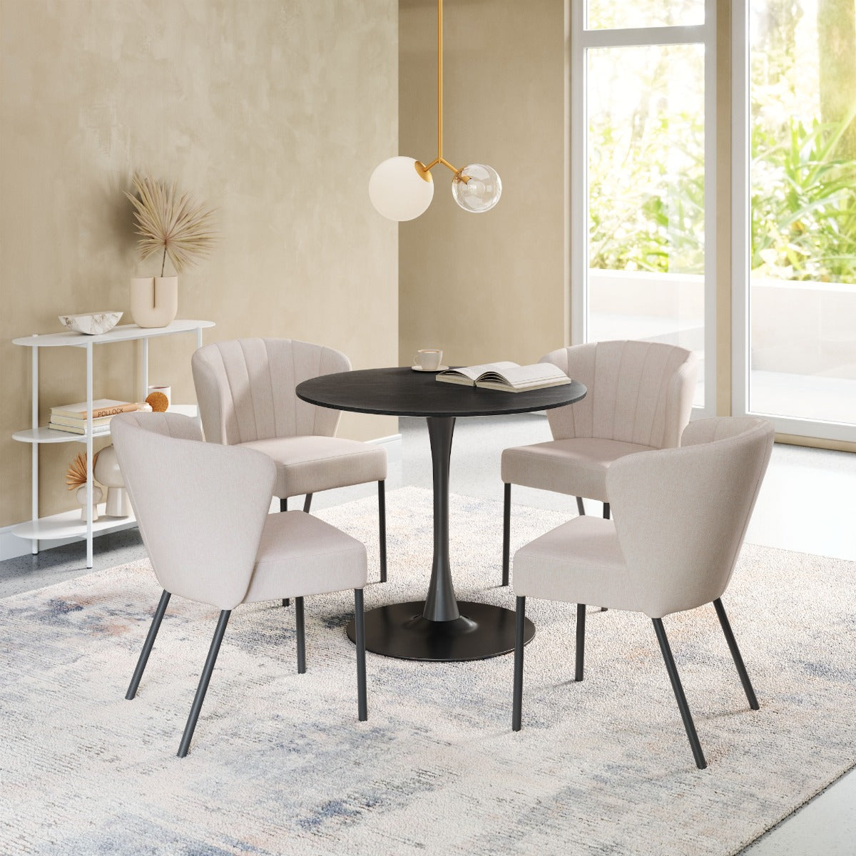 Aimee Dining Chair Set of 2 - Elegant Beige Design for Chic Dining Rooms and Modern Interiors