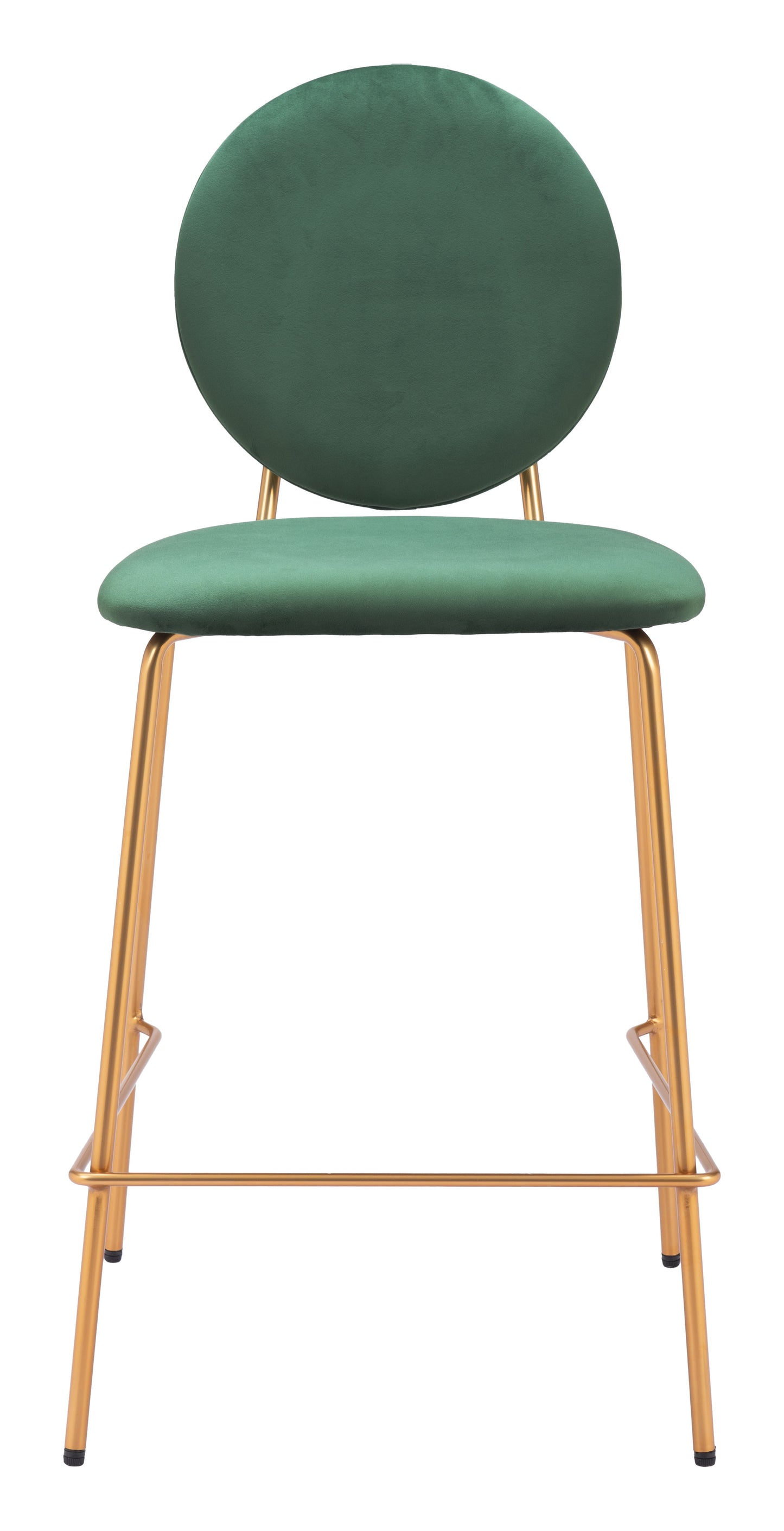 Odessa Counter Stool Set of 2 - Stylish Green & Gold Design for Modern Spaces