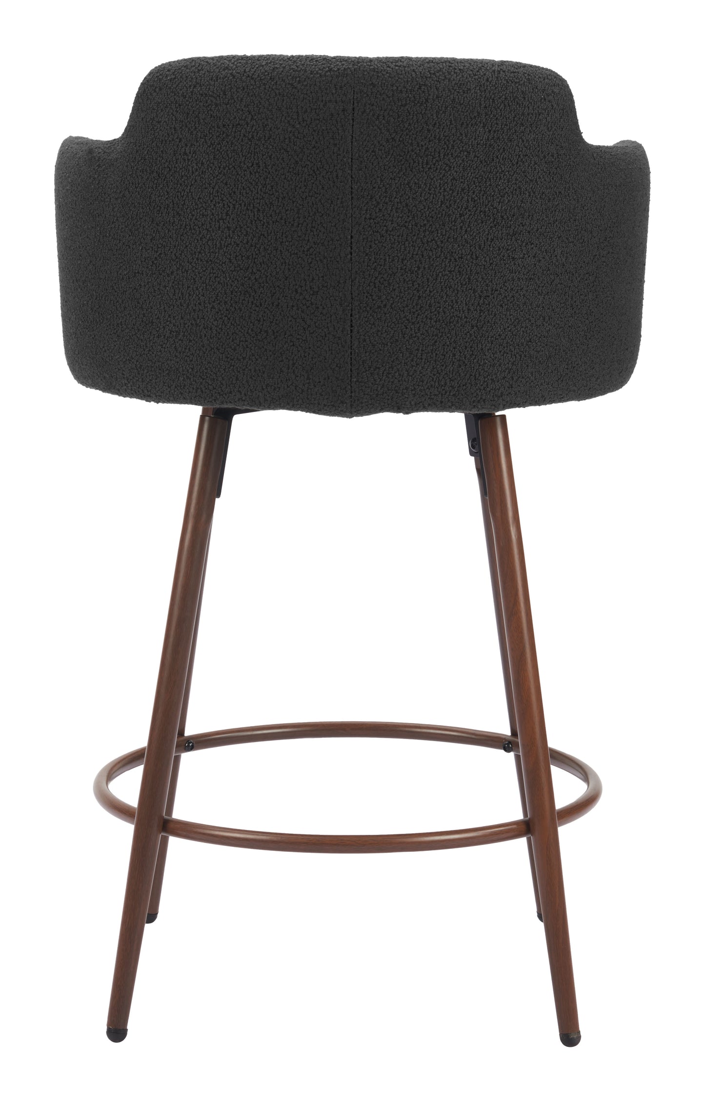 Kono Swivel Counter Stool (Set of 2) Black & Walnut - Stylish & Functional Counter Stools with a Chic Black Upholstery and Walnut Wood Accents for a Modern Look