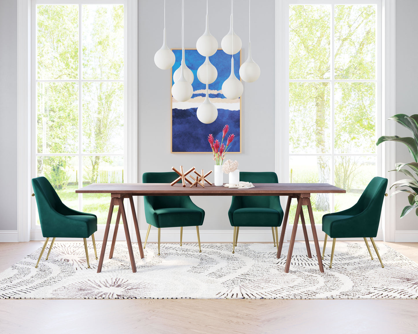 Maxine Dining Chair - Chic Green & Gold Design for Stylish Dining Rooms and Modern Interiors