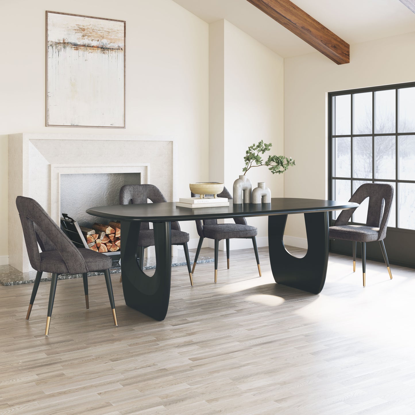 Artus Dining Chair - Gray Modern and Stylish Upholstered Chair for Contemporary Dining Spaces
