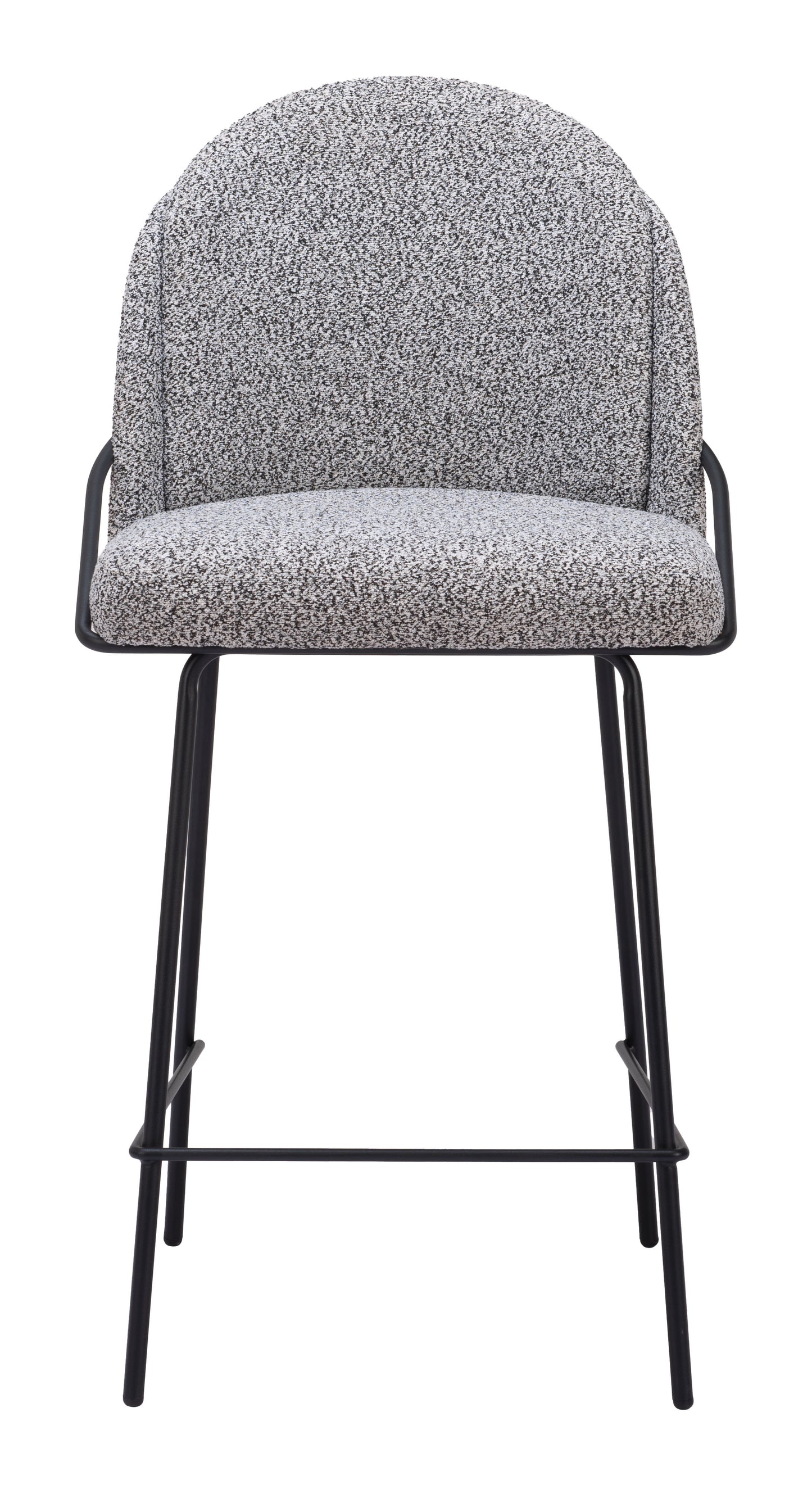 Jambi Counter Stool Set of 2 - Black & White Stylish and Modern Upholstered Stools for Contemporary Kitchens and Dining Areas
