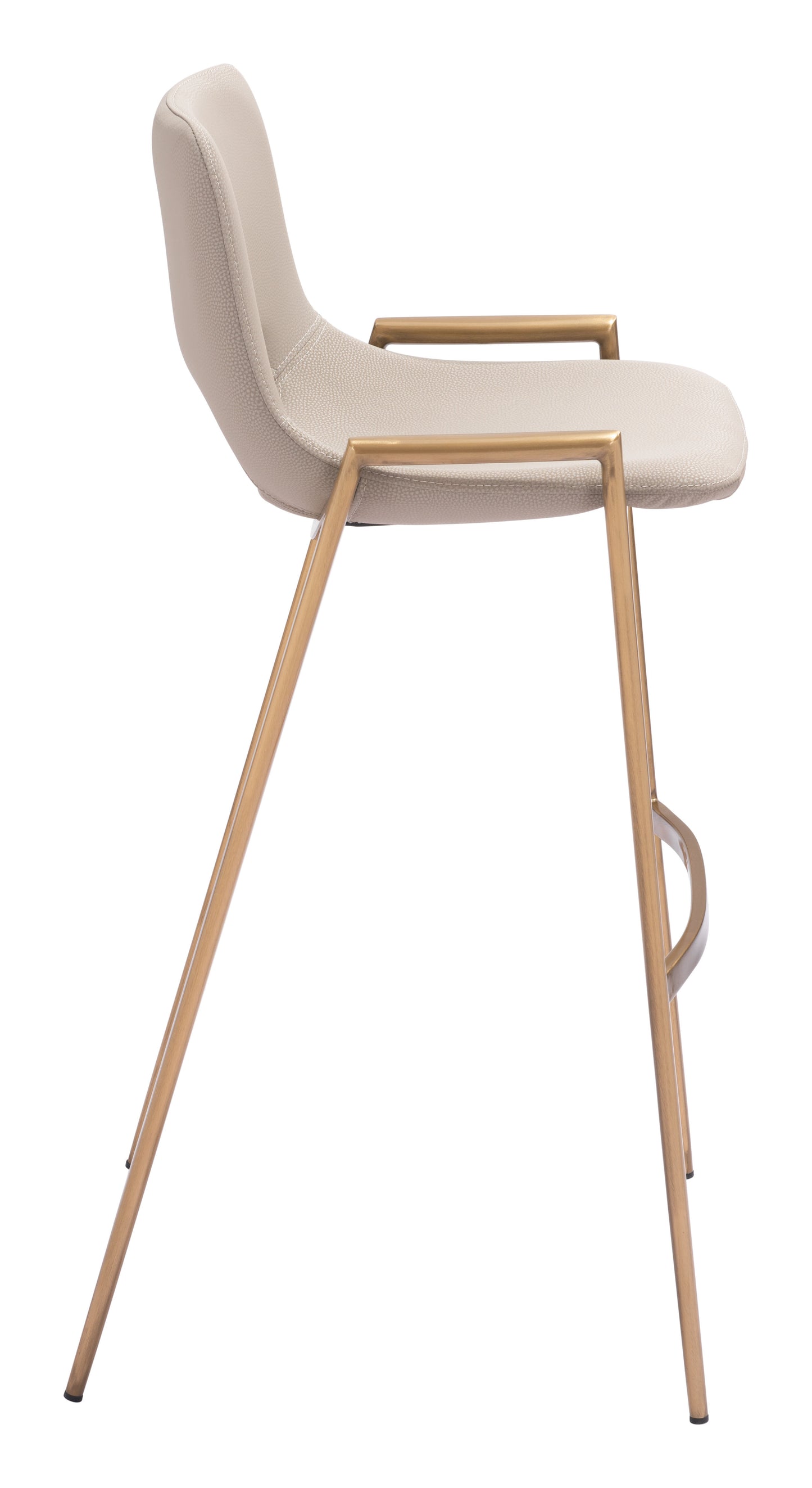 Desi Barstool Set of 2 - Stylish Beige & Gold Design for Contemporary Home Bars and Dining Areas