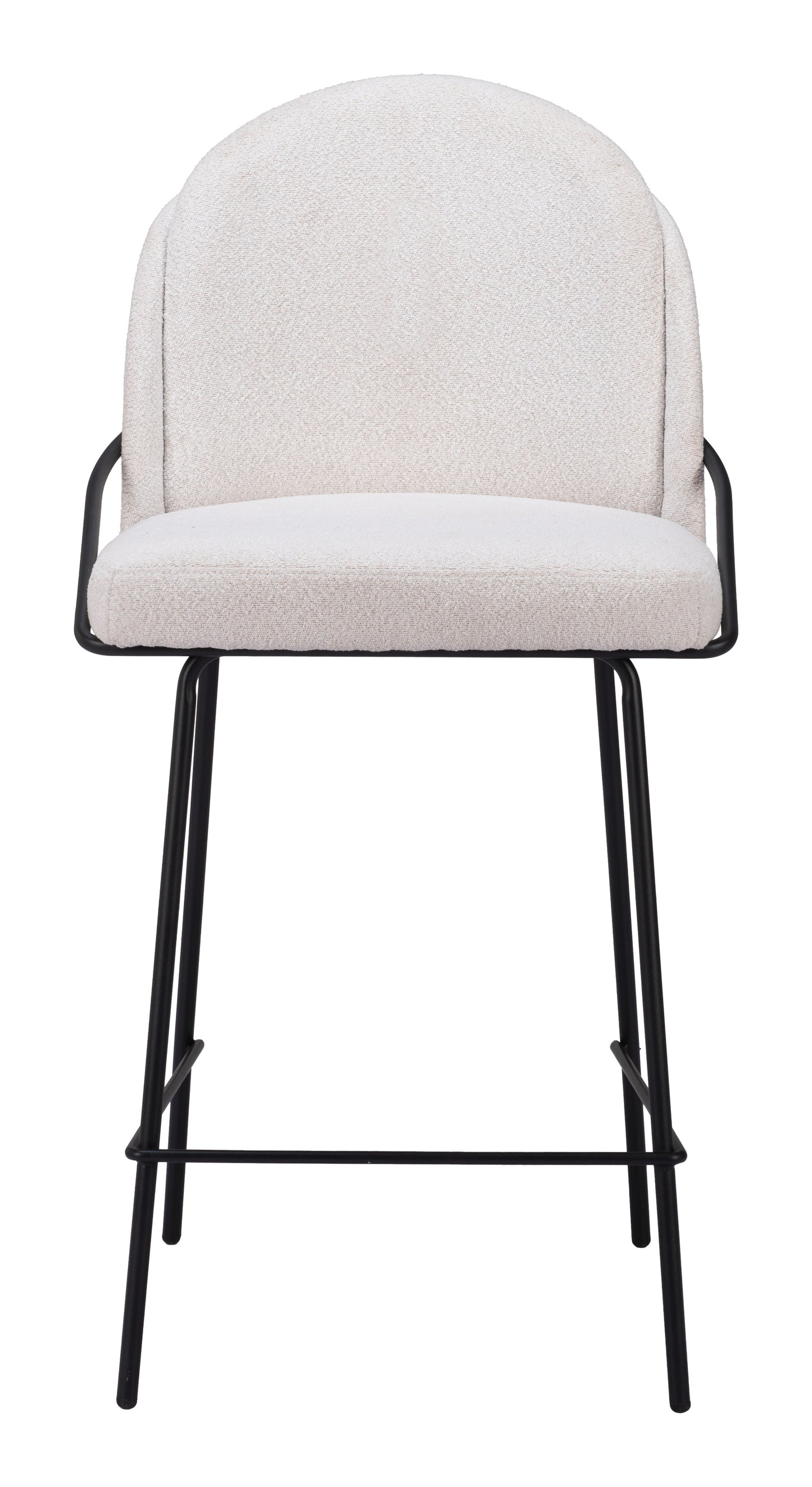 Jambi Counter Stool Set of 2 - Ivory Elegant and Comfortable Upholstered Stools for Modern Kitchens and Dining Spaces