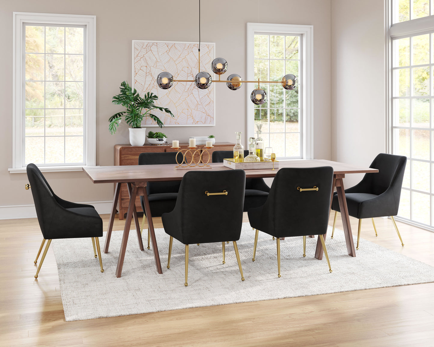 Maxine Dining Chair - Stylish Black & Gold Design for Elegant Dining Rooms and Contemporary Spaces