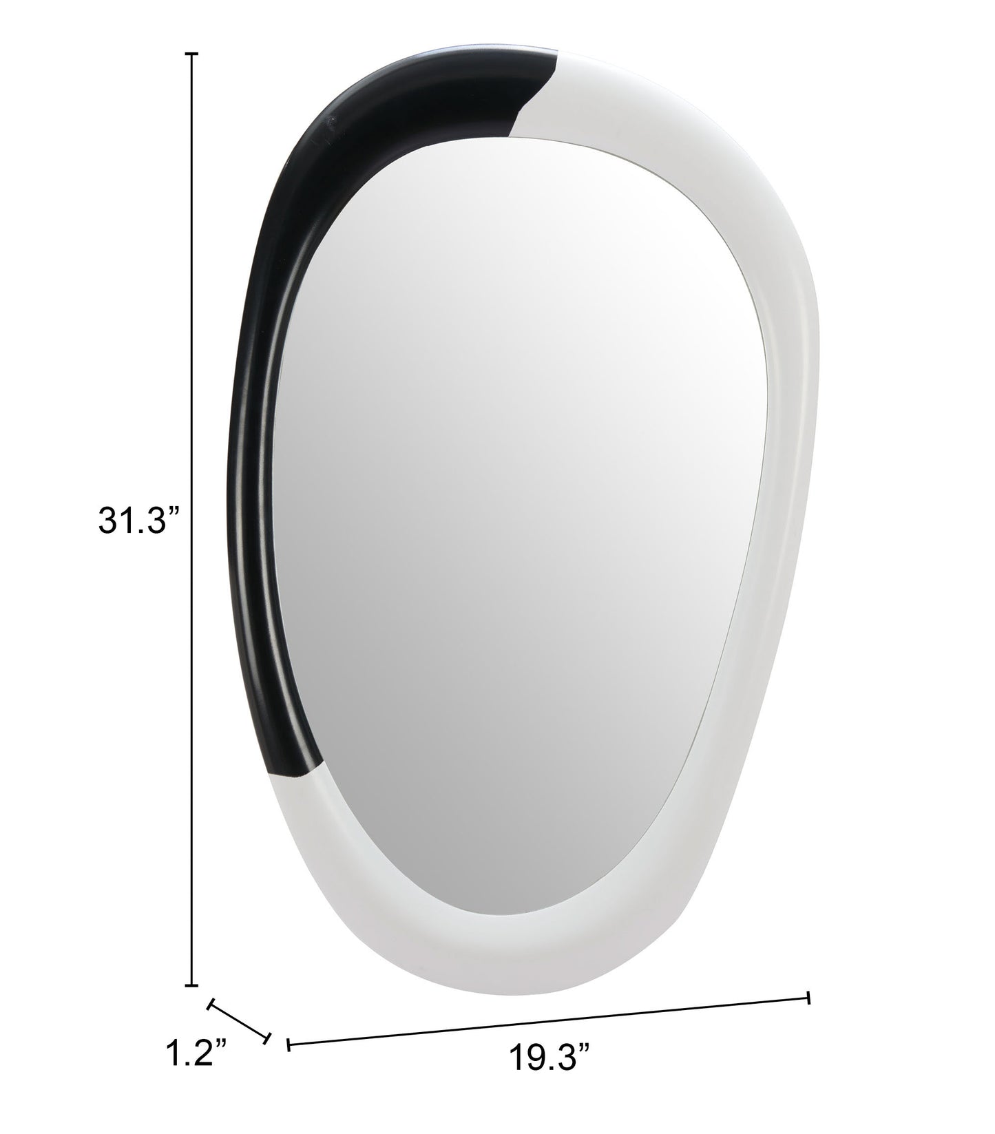 Muna Mirror White & Black β Stylish and Modern Two-Tone Mirror for Living Room or Entryway Decor