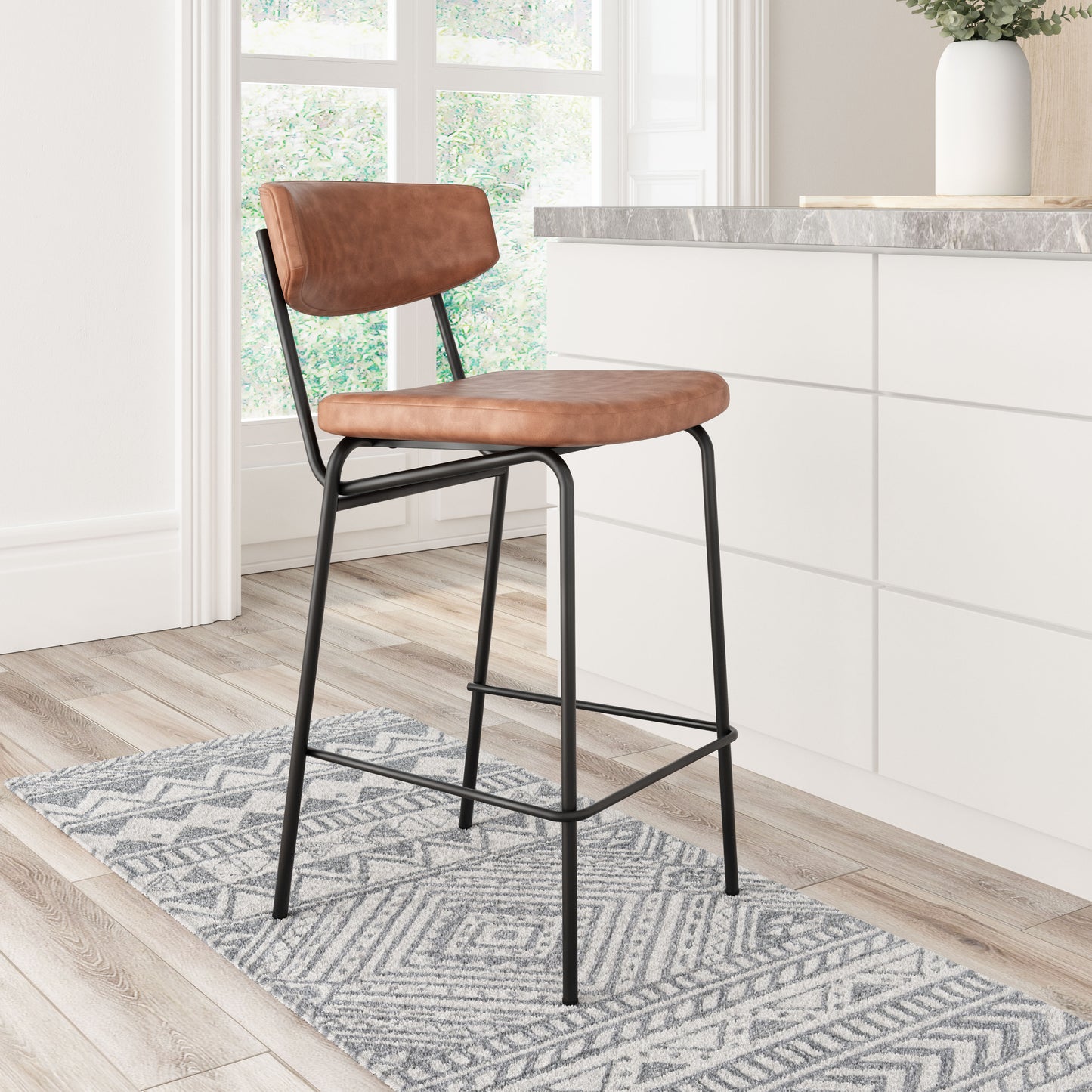 Charon Counter Stool (Set of 2) Vintage Brown β Stylish and Comfortable Vintage Brown Counter Stools for Modern Kitchens or Bars