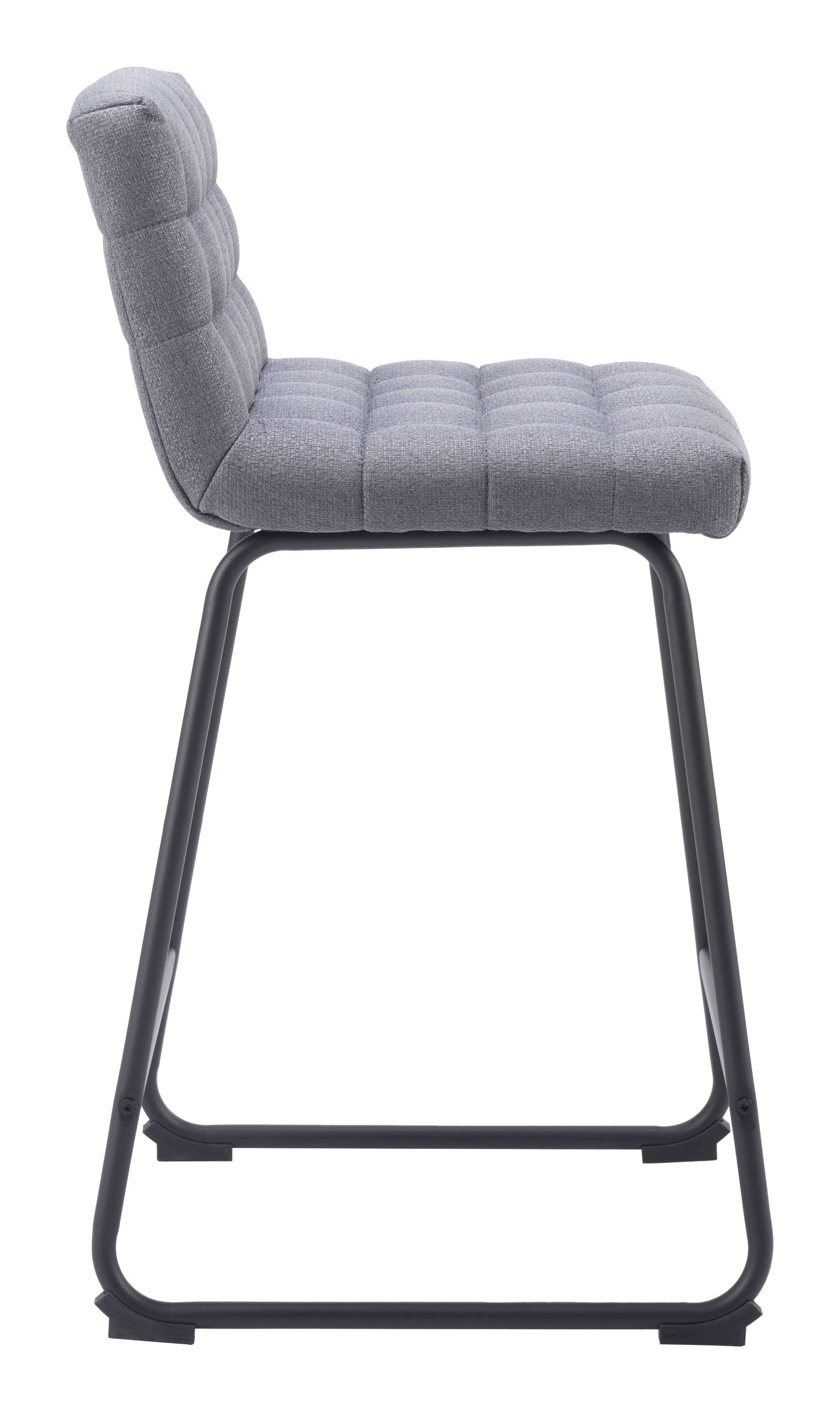 Pago Counter Stool Set of 2 - Gray Modern and Stylish Upholstered Stools for Contemporary Kitchens and Dining Spaces
