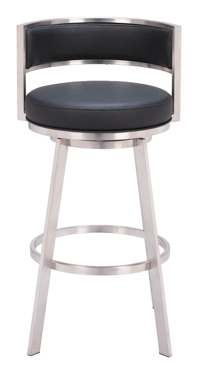 Gimsby Swivel Barstool - Black Sleek and Comfortable Swivel Barstool for Modern Kitchens and Home Bars