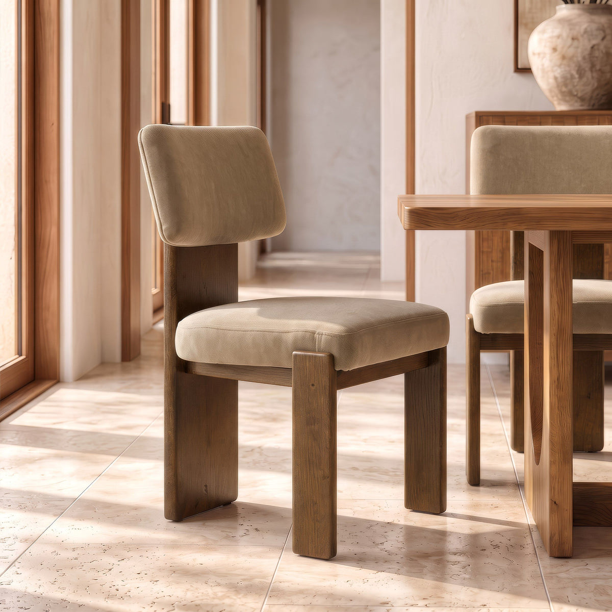 Solis Modern Walnut 9‑Piece Dining Set