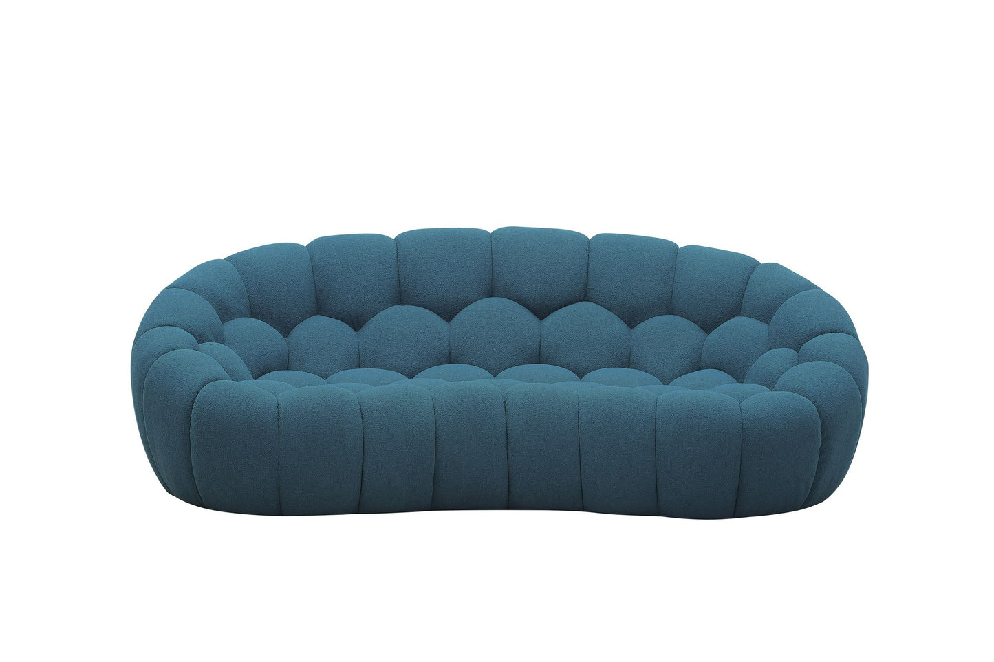 Divani Casa Yolonda - Modern Curved Dark Teal Fabric Sofa Set