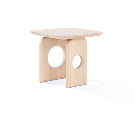 Nova Domus Osaka Modern End Table β Faux Marble Top with Natural Ash Wood Base