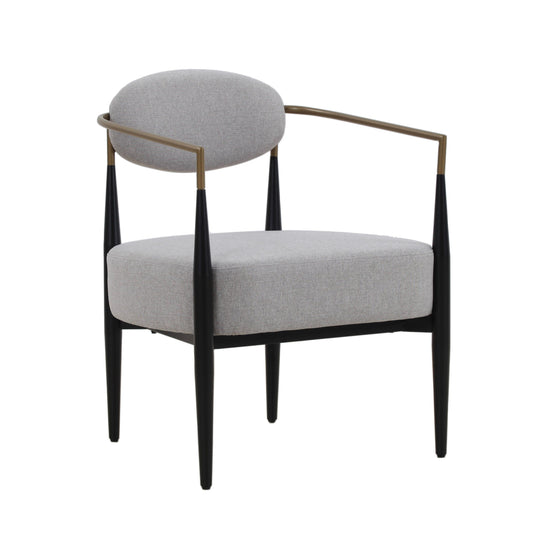 Liberty Modern Light Grey Fabric Black Gold Dining Chair