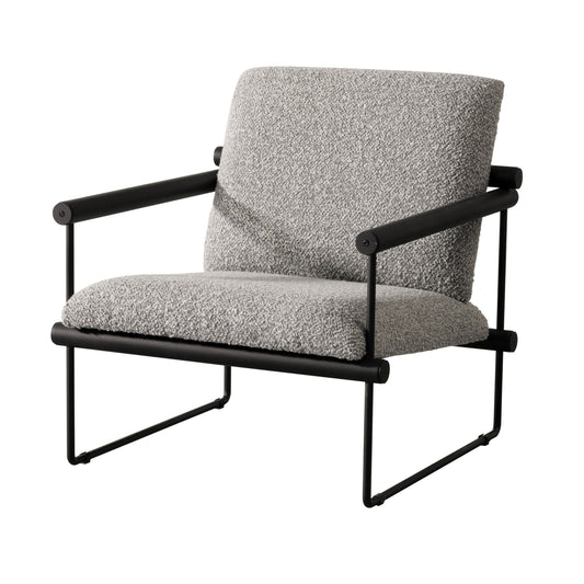 Modrest Ravina - Modern Grey Fabric + Black Accent Chair