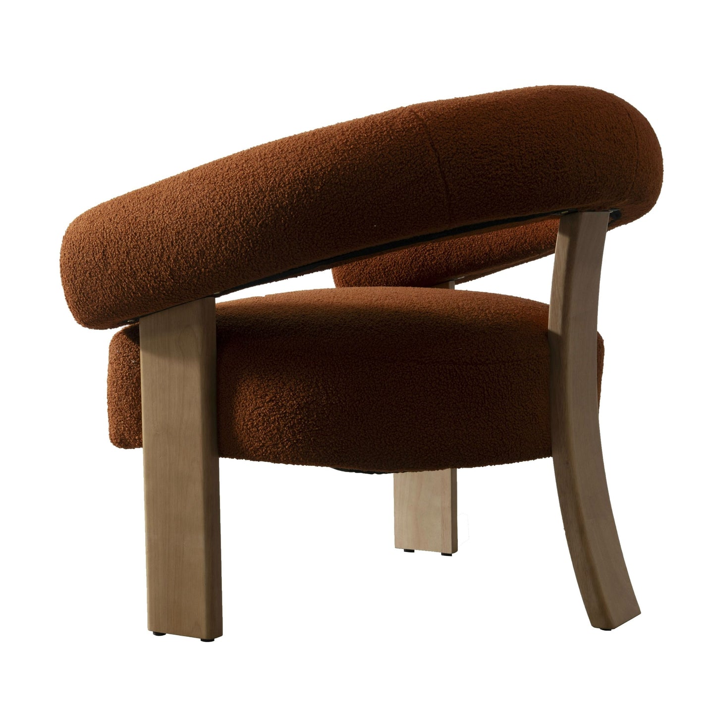 Modrest Nocona Modern Rust Fabric and Wood Accent Chair β A Perfect Blend of Bold Design and Cozy Comfort