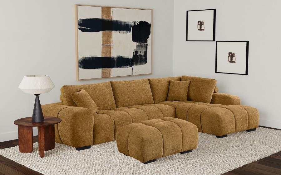 Camacho Sectional Sofa & Ottoman β Amber Upholstered Comfort in Style