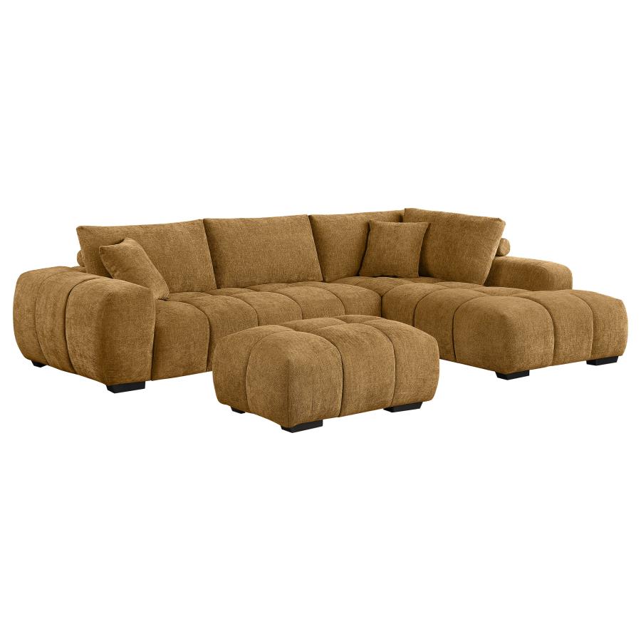 Camacho Sectional Sofa & Ottoman β Amber Upholstered Comfort in Style