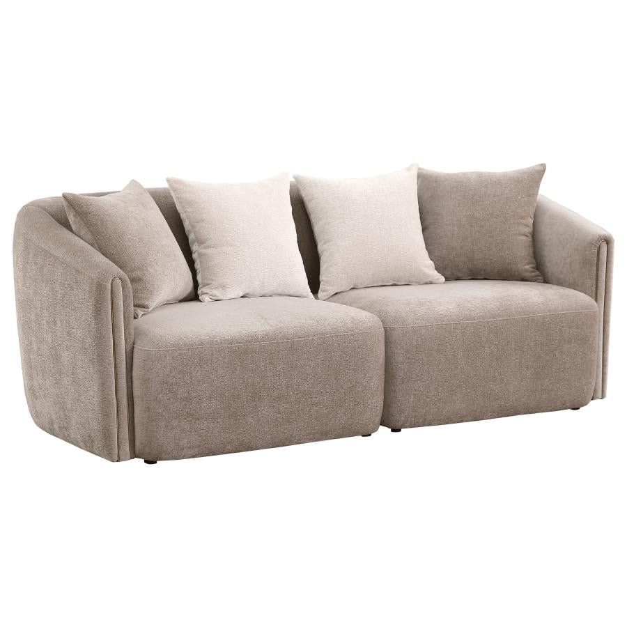 Townsend 2-Piece Chenille Upholstered Sofa Set Latte - Comfortable and Stylish Seating for Your Living Room