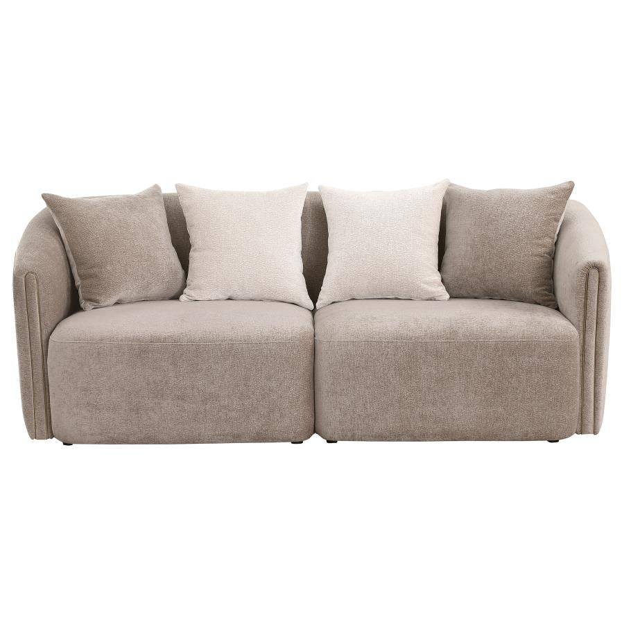 Townsend 2-Piece Chenille Upholstered Sofa Set Latte - Comfortable and Stylish Seating for Your Living Room