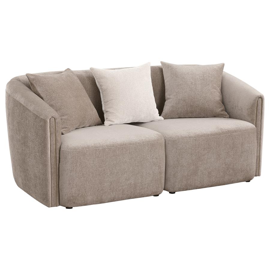Townsend 2-Piece Chenille Upholstered Sofa Set Latte - Comfortable and Stylish Seating for Your Living Room
