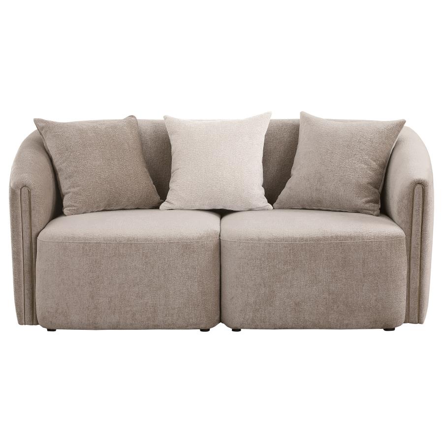 Townsend 2-Piece Chenille Upholstered Sofa Set Latte - Comfortable and Stylish Seating for Your Living Room