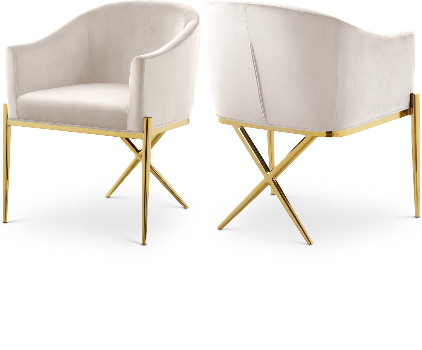 Xavier Velvet Upholstered Dining Chair – Sophisticated Modern Dining Room Seating