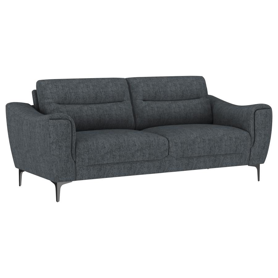 Nolan 2-Piece Charcoal Upholstered Sofa Set – Modern Comfort & Style for Living Rooms