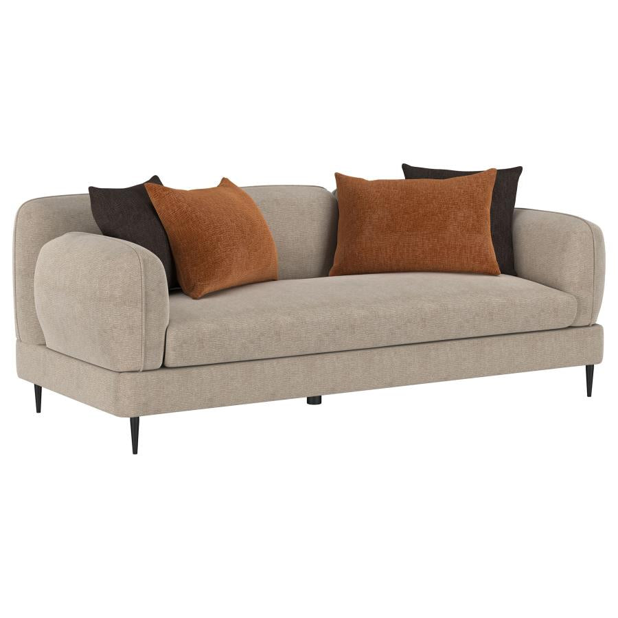 Jade 2-Piece Latte Chenille Upholstered Sofa Set – Comfortable Modern Living Room Seating