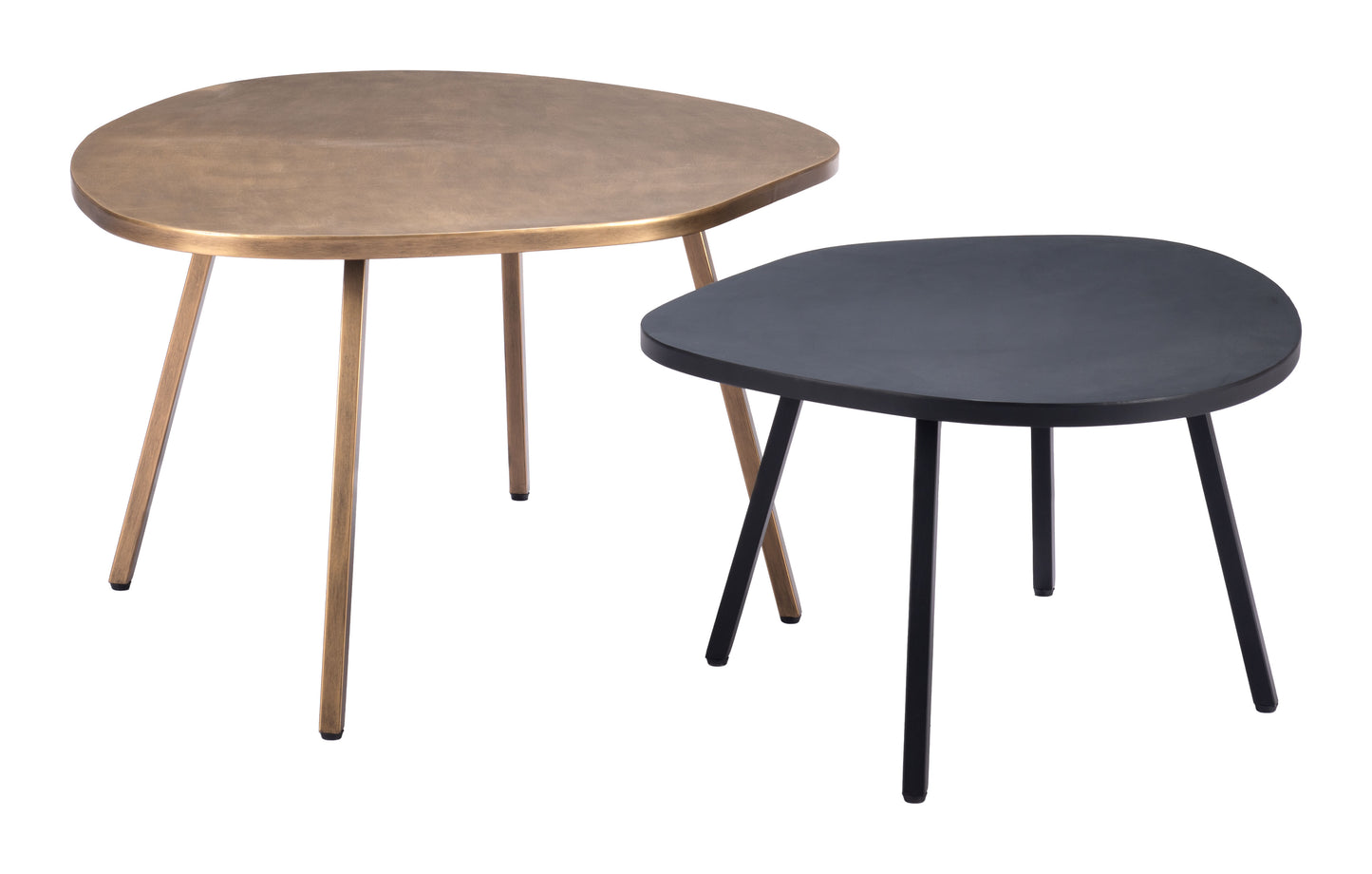 Castelo Coffee Table Set (2-Piece) - Brass & Black Stylish and Sophisticated Coffee Tables for Modern Living Rooms