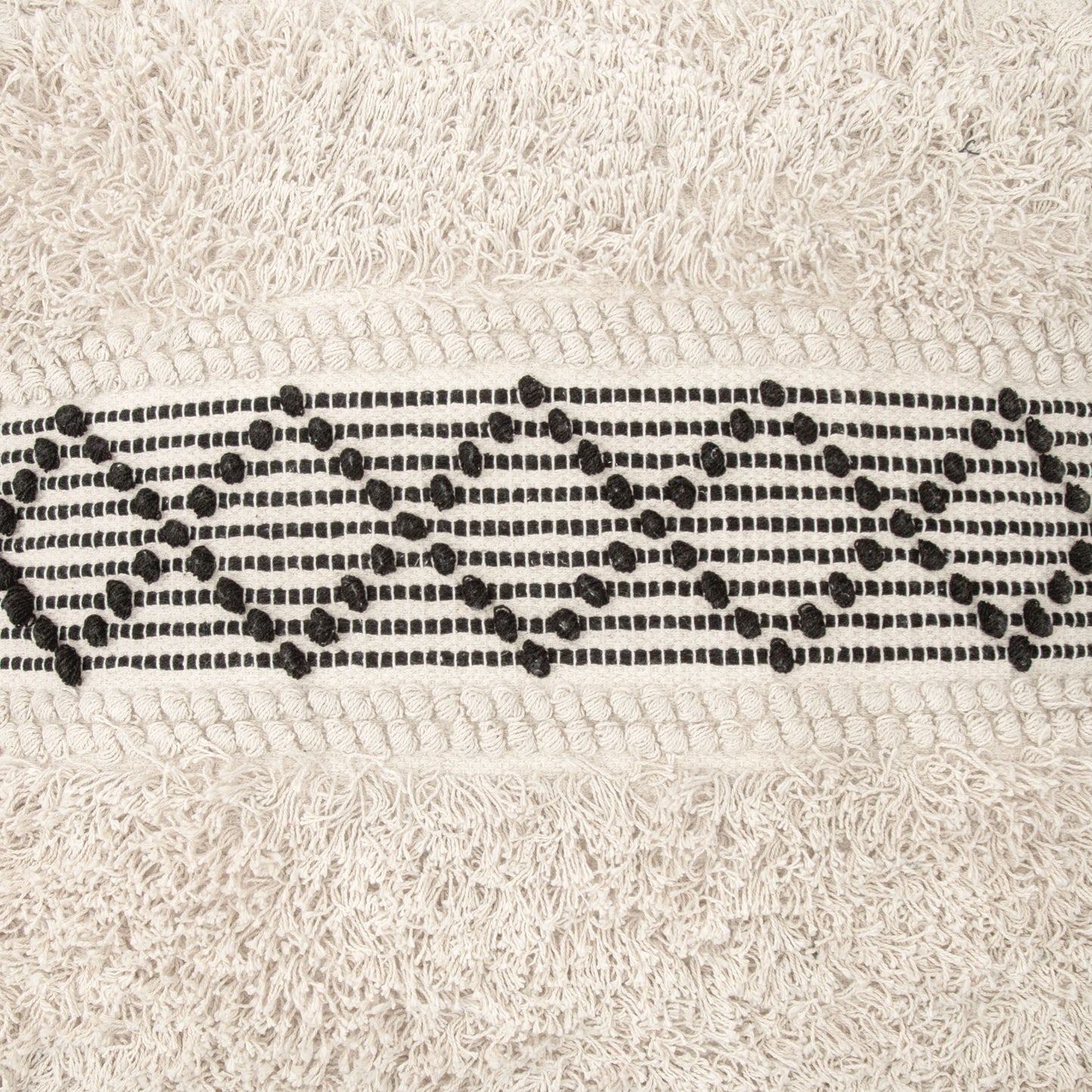Pisco Ottoman - Beige & Black Stylish and Versatile Ottoman for Contemporary Living Rooms and Spaces