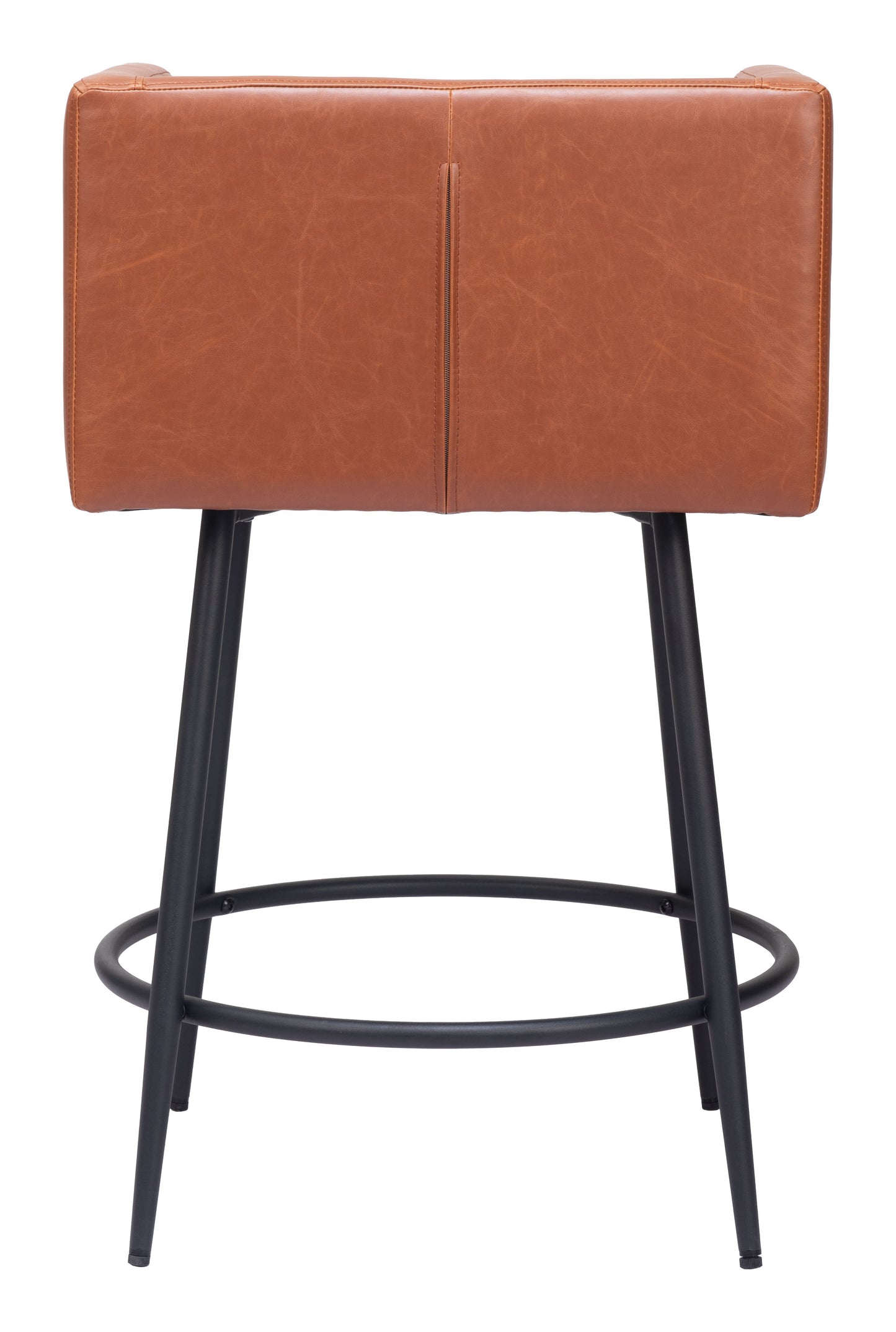 Horbat Counter Stool Set of 2 - Brown Modern and Comfortable Upholstered Stools for Contemporary Kitchens and Dining Areas