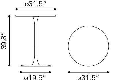 Soleil Bar Table Gray - Modern & Stylish Bar Table with a Sophisticated Gray Finish for a Contemporary Touch