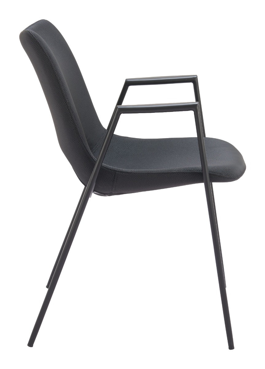 Desi Dining Chairs Set of 2 – Modern Black Wood Finish Stylish Kitchen & Dining Seating