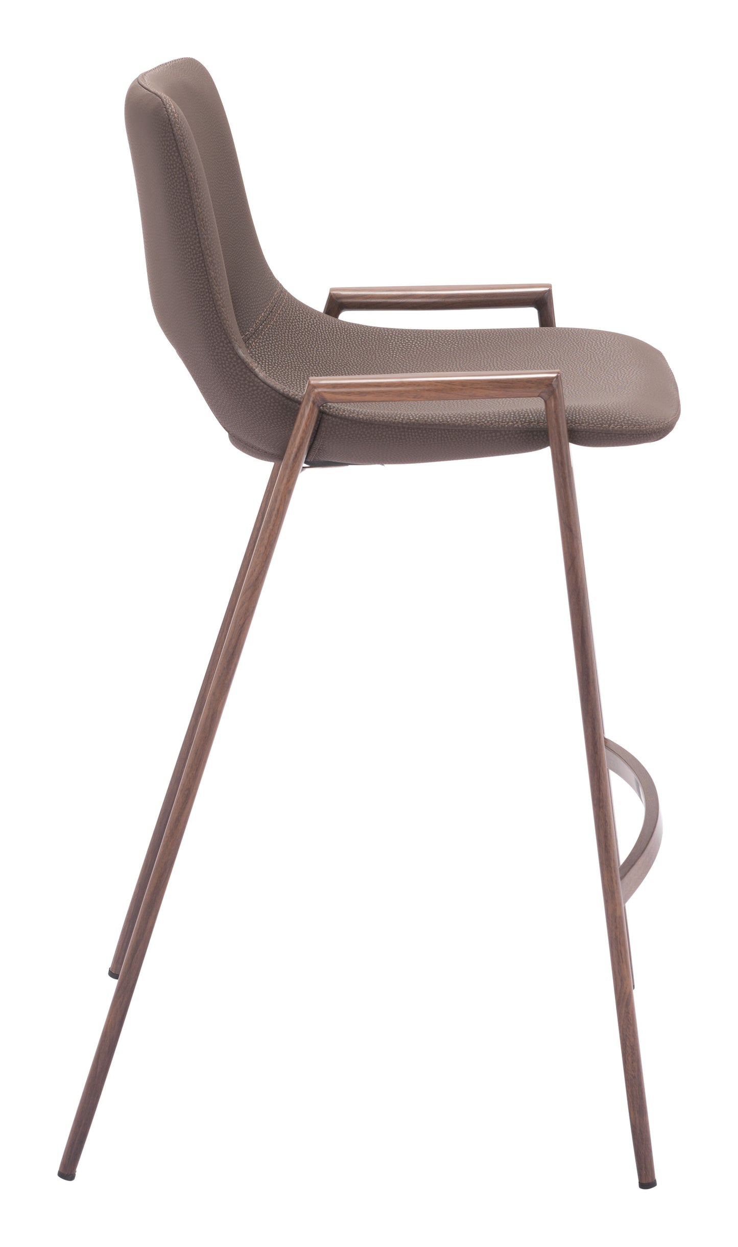 Desi Counter Stool Set of 2 - Sophisticated Brown & Walnut Design for Modern Kitchens and Dining Spaces