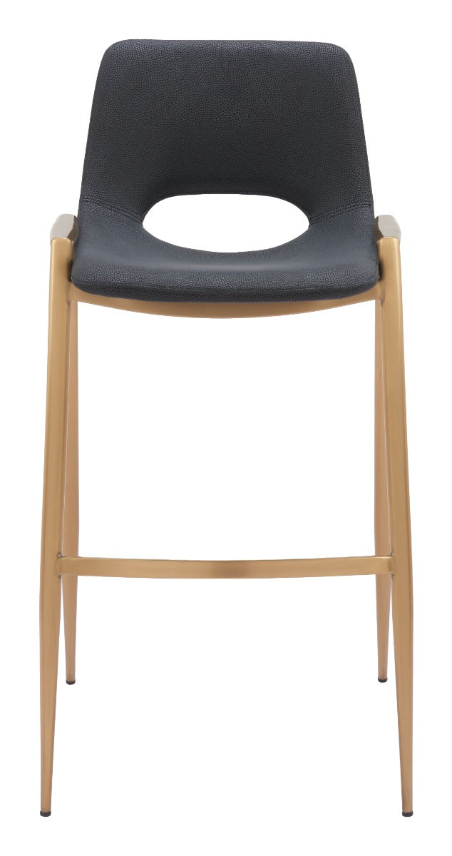 Desi Barstool (Set of 2) Black & Gold