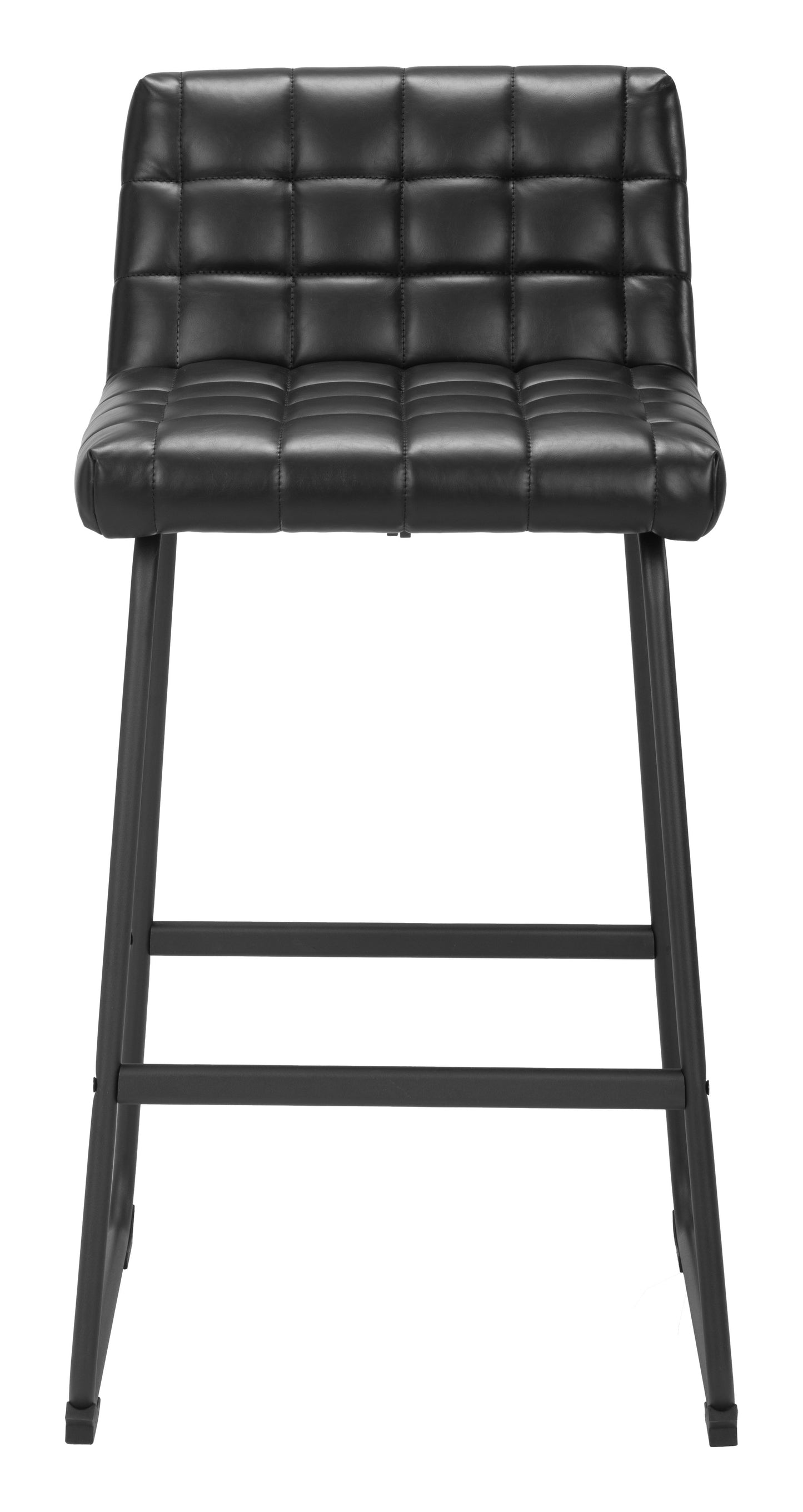 Pago Barstool Set of 2 - Black Sleek and Modern Upholstered Barstools for Contemporary Kitchens and Bars